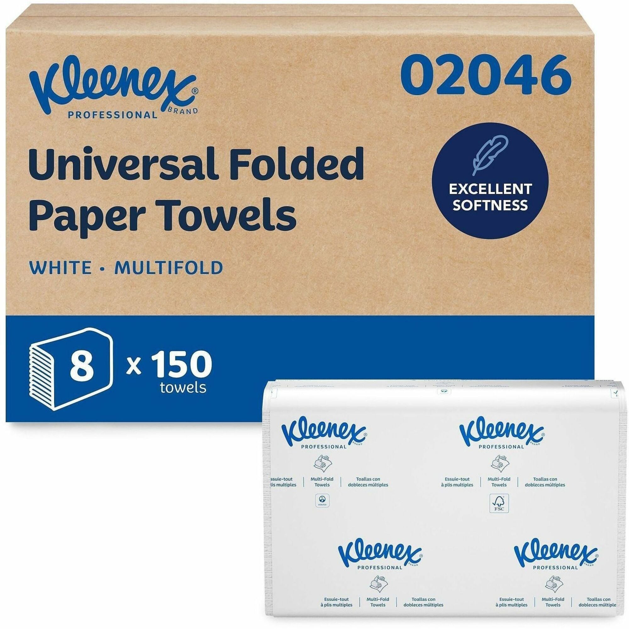 1 Ply - 9.20" Width x 9.40" Length - White - 150/Pack - 8 / Carton