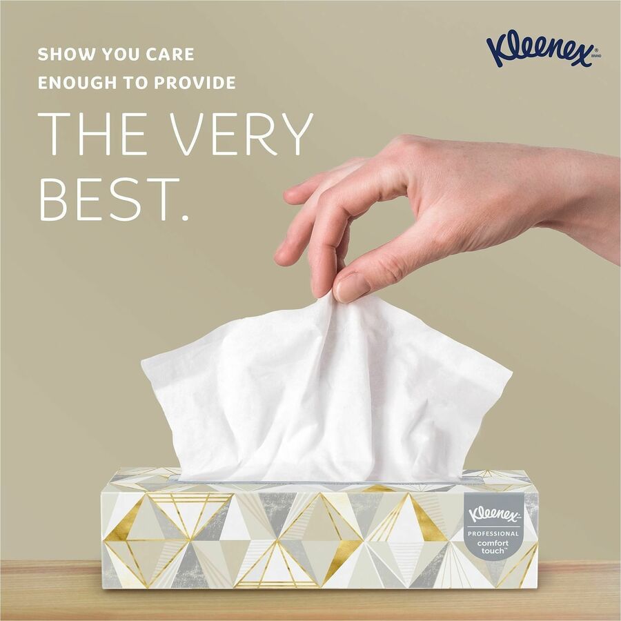 Kleenex Professional Facial Tissue for Business - Flat Box - 2 Ply - 8.30" Width x 7.80" Length - White - 125/Box - 12 / Carton
