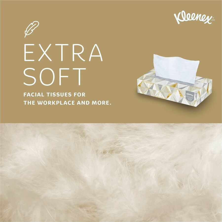 Kleenex Professional Facial Tissue for Business - Flat Box - 2 Ply - 8.30" Width x 7.80" Length - White - 125/Box - 12 / Carton
