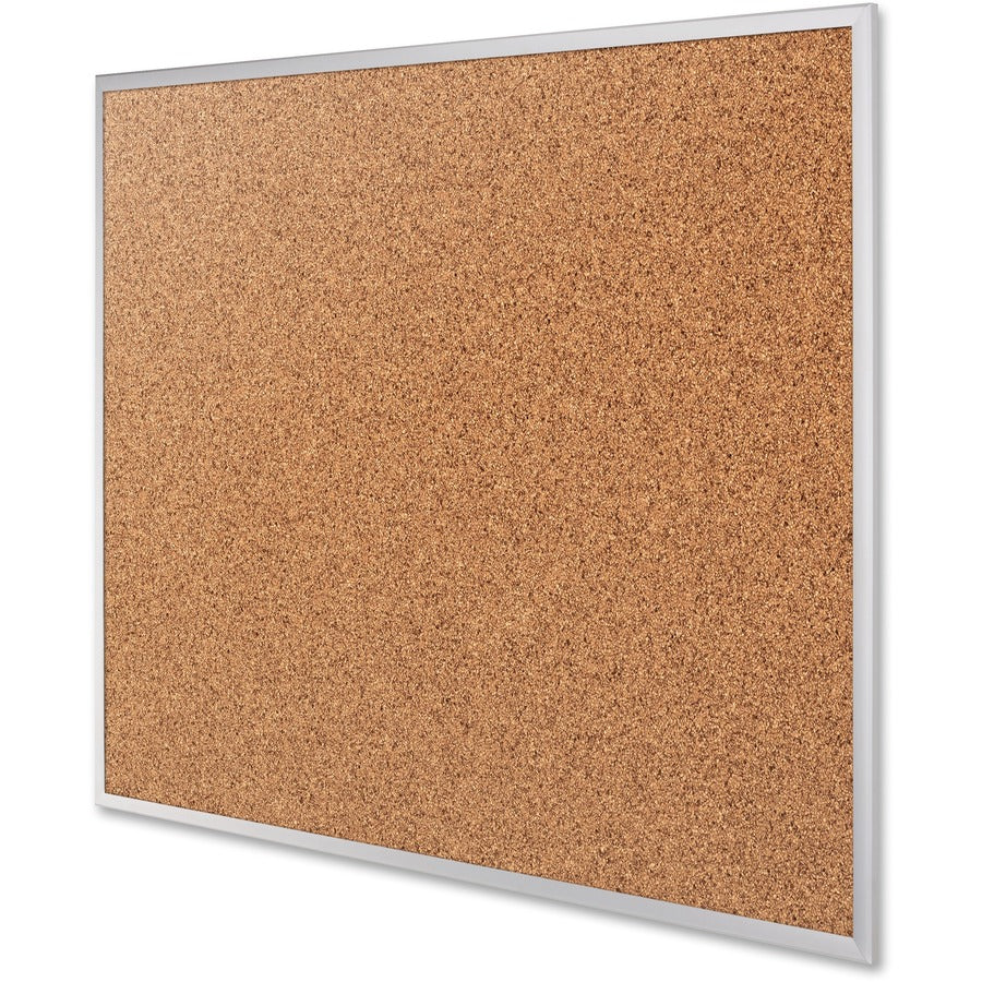 Quartet Classic Series Bulletin Board - 24" Board Height x 36" Board Width - Brown Natural Cork Surface - Heavy-gauge, Self-healing, Heavy Duty - Silver Aluminum Frame - 1 Each