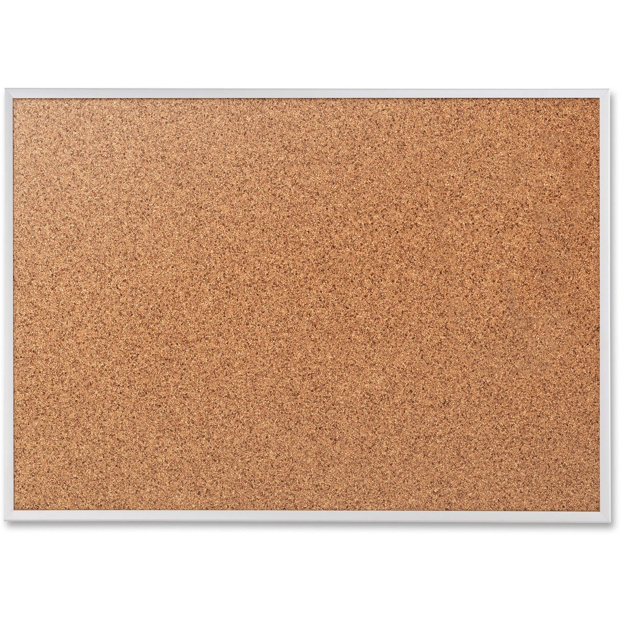 Quartet Classic Series Bulletin Board - 36" Board Height x 48" Board Width - Brown Natural Cork Surface - Heavy-gauge, Self-healing, Heavy Duty - Silver Aluminum Frame - 1 Each