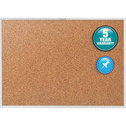 Quartet Classic Series Bulletin Board - 48" Board Height x 72" Board Width - Brown Natural Cork Surface - Heavy-gauge, Self-healing, Heavy Duty - Silver Aluminum Frame - 1 Each