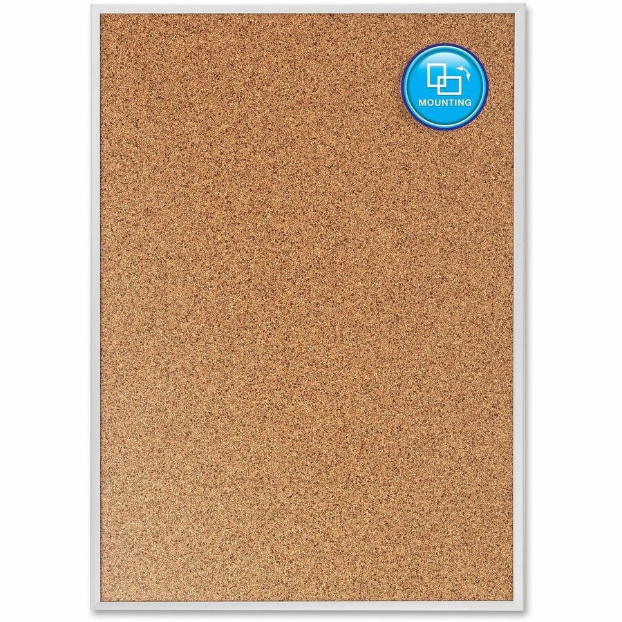 Quartet Classic Series Bulletin Board - 48" Board Height x 96" Board Width - Brown Natural Cork Surface - Heavy-gauge, Self-healing, Heavy Duty - Silver Aluminum Frame - 1 Each