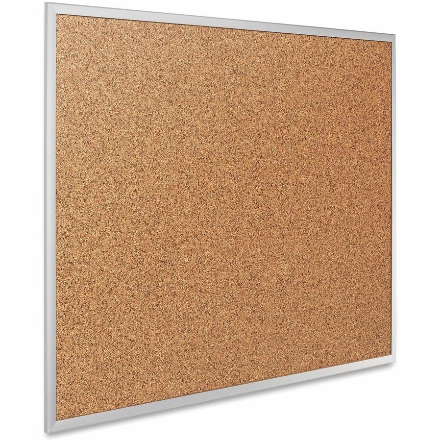 Quartet Classic Series Bulletin Board - 48" Board Height x 96" Board Width - Brown Natural Cork Surface - Heavy-gauge, Self-healing, Heavy Duty - Silver Aluminum Frame - 1 Each