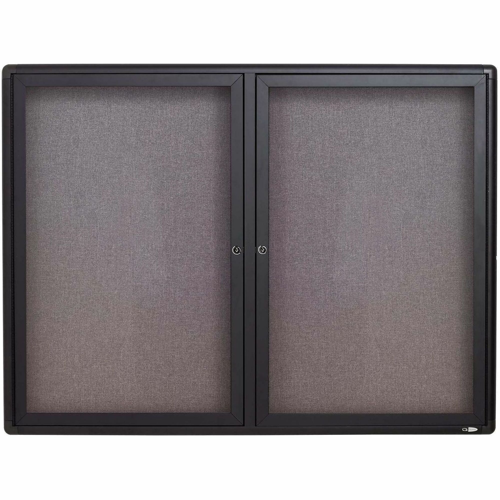 Quartet Enclosed Bulletin Board - 36" Board Height x 48" Board Width - Gray Fabric Surface - Hinged, Durable, Shatter Proof, Self-healing - Graphite Frame - 1 Each