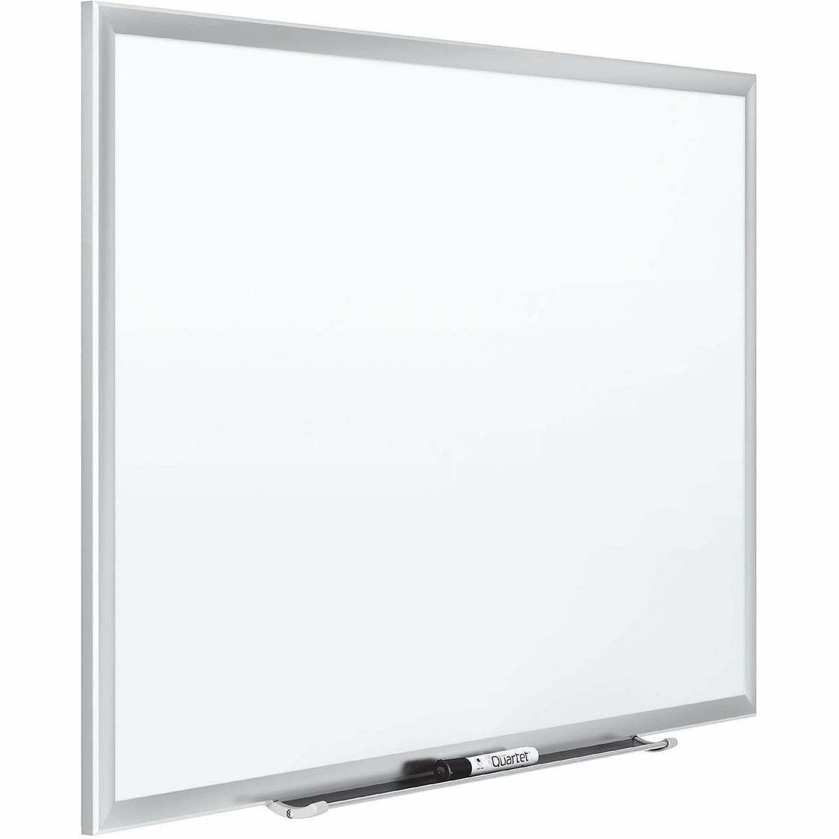 Quartet Classic Premium Porcelain Magnetic Board, 36" x 24", White Surface, Silver Aluminum Frame, Rectangle, Horizontal/Vertical Mount, Includes Marker Tray and Dry Erase Marker, 1 Each