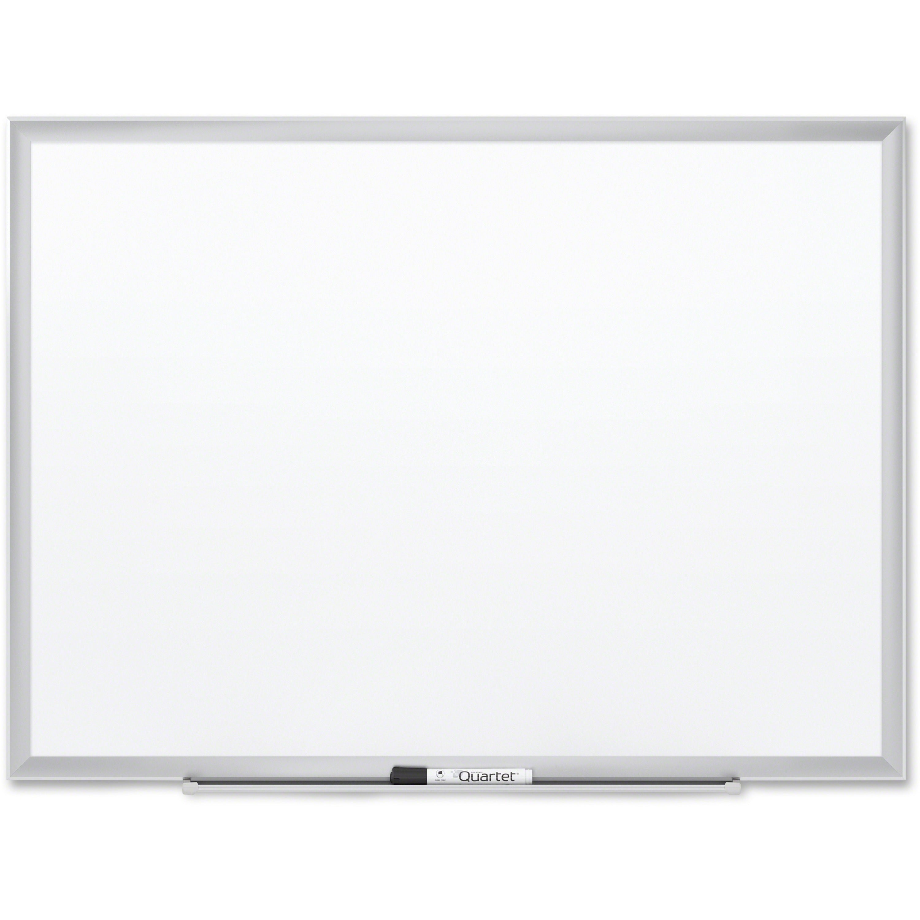 Quartet Classic Premium Porcelain Magnetic Board, 48" x 36", White Surface, Silver Aluminum Frame, Rectangle, Horizontal/Vertical Orientation, Magnetic, 1 Each