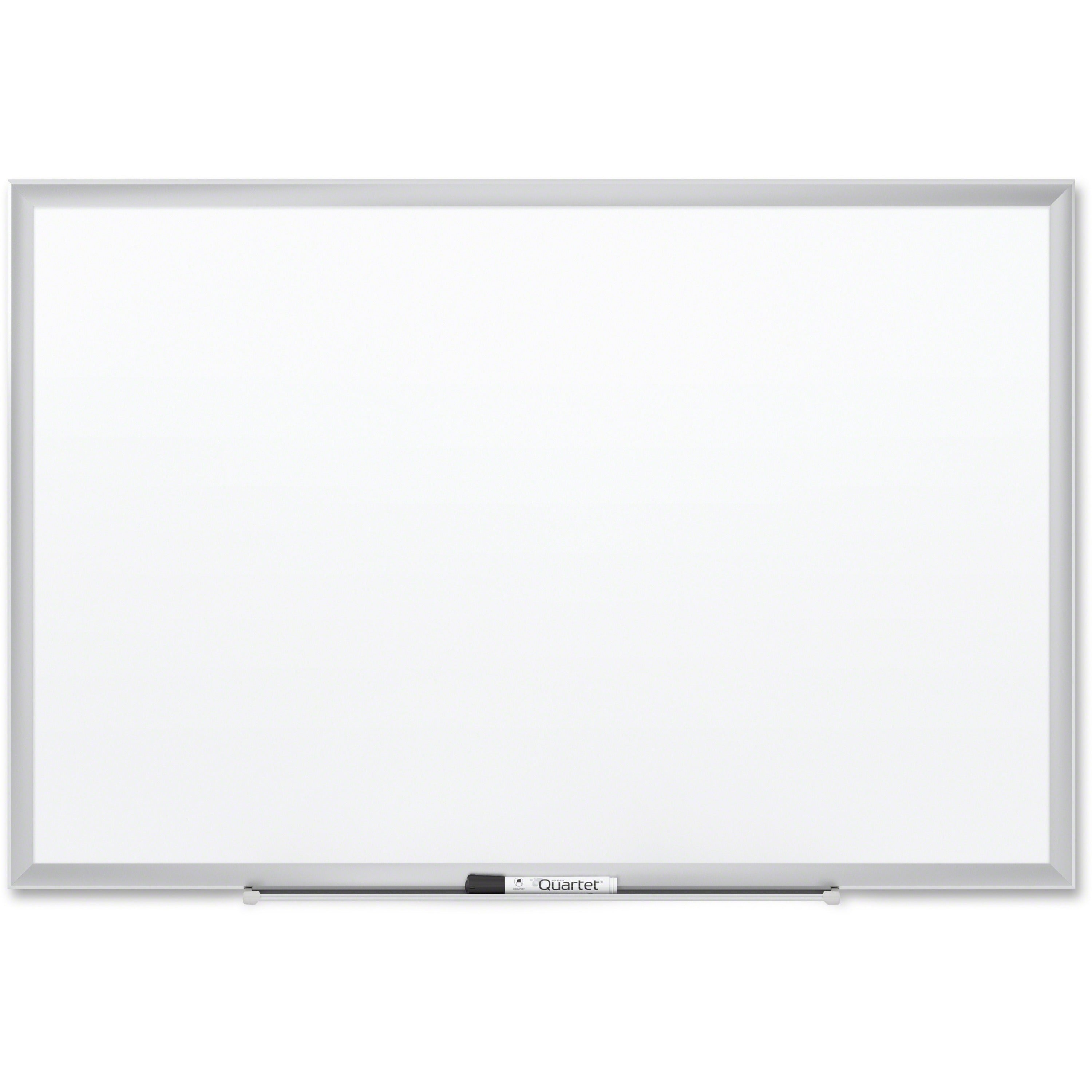 Quartet Classic Premium Porcelain Magnetic Board, 72" x 48", White Surface, Silver Aluminum Frame, Rectangle, Horizontal/Vertical Orientation, Magnetic, 1 Each