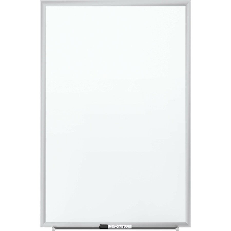 Quartet Classic Premium Porcelain Magnetic Board, 72" x 48", White Surface, Silver Aluminum Frame, Rectangle, Horizontal/Vertical Orientation, Magnetic, 1 Each