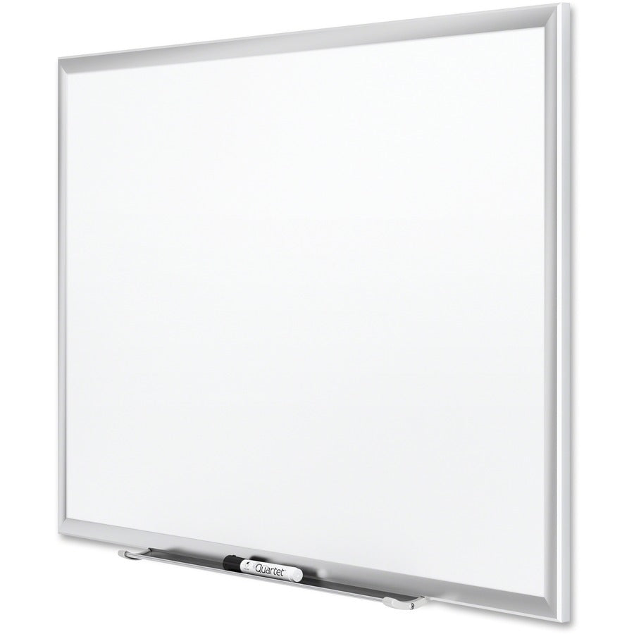 Quartet Classic Premium Porcelain Magnetic Board, 72" x 48", White Surface, Silver Aluminum Frame, Rectangle, Horizontal/Vertical Orientation, Magnetic, 1 Each