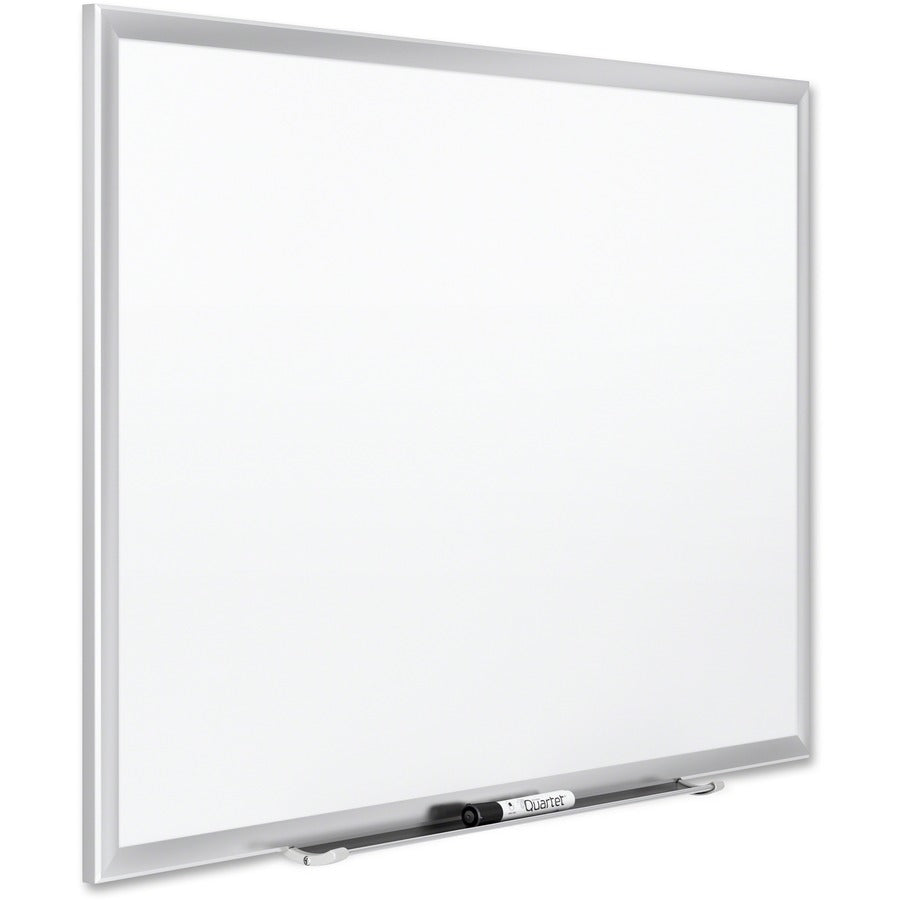 Quartet Classic Premium Porcelain Magnetic Board, 96" x 48", White Surface, Silver Aluminum Frame, Rectangle, Horizontal/Vertical Orientation, Magnetic, 1 Each