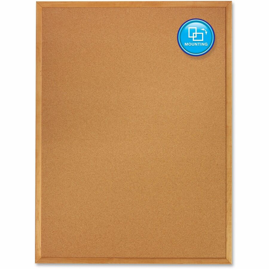 Quartet Classic Series Cork Bulletin Board - 24" Board Height x 36" Board Width - Brown Natural Cork Surface - Self-healing, Flexible, Durable - Oak Frame - 1 Each
