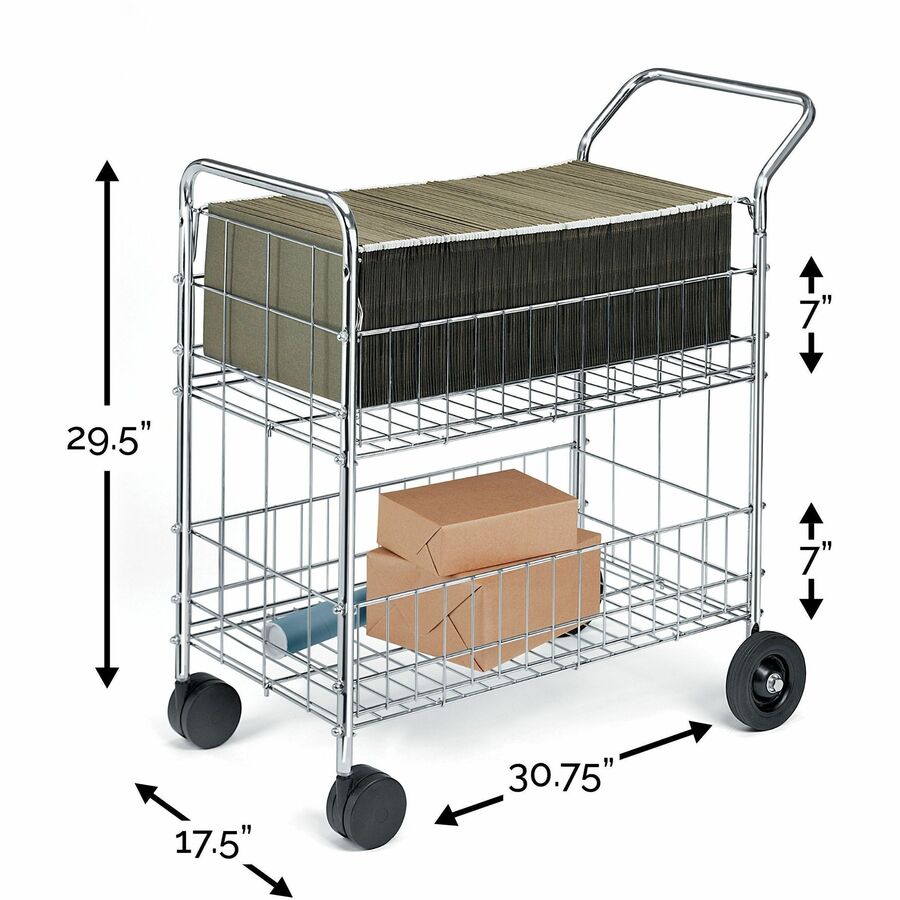 200 lb Load Capacity - 4 Casters - 6" , 4" Caster Size - Steel - 21.50" Width x 37.50" Depth x 39.50" Height - Chrome - 1 Each