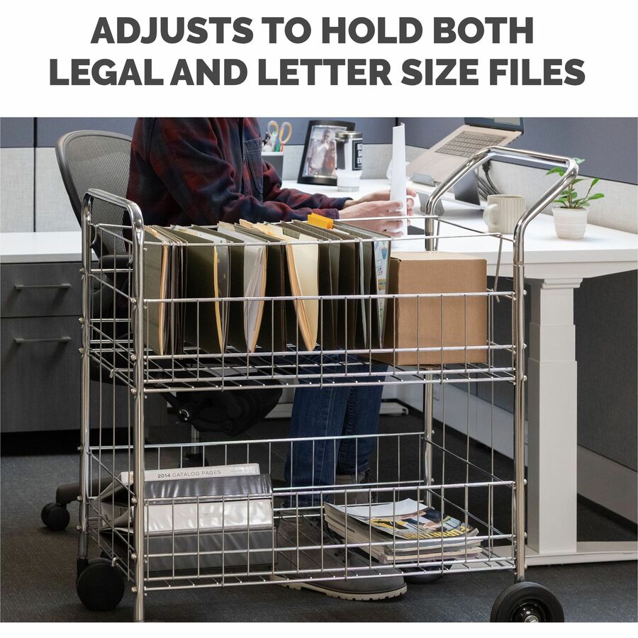 200 lb Load Capacity - 4 Casters - 6" , 4" Caster Size - Steel - 21.50" Width x 37.50" Depth x 39.50" Height - Chrome - 1 Each