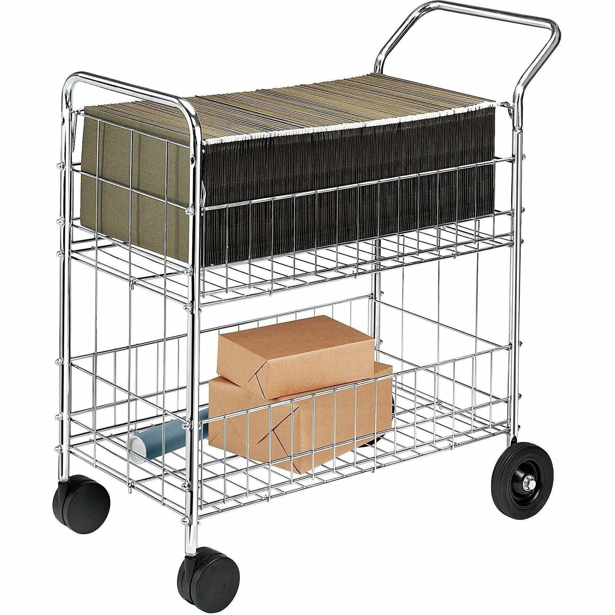 200 lb Load Capacity - 4 Casters - 6" , 4" Caster Size - Steel - 21.50" Width x 37.50" Depth x 39.50" Height - Chrome - 1 Each