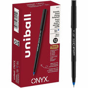 uniball™ Onyx Rollerball Pens - 0.5 mm Micro Pen Point - Blue Ink - 1 Dozen