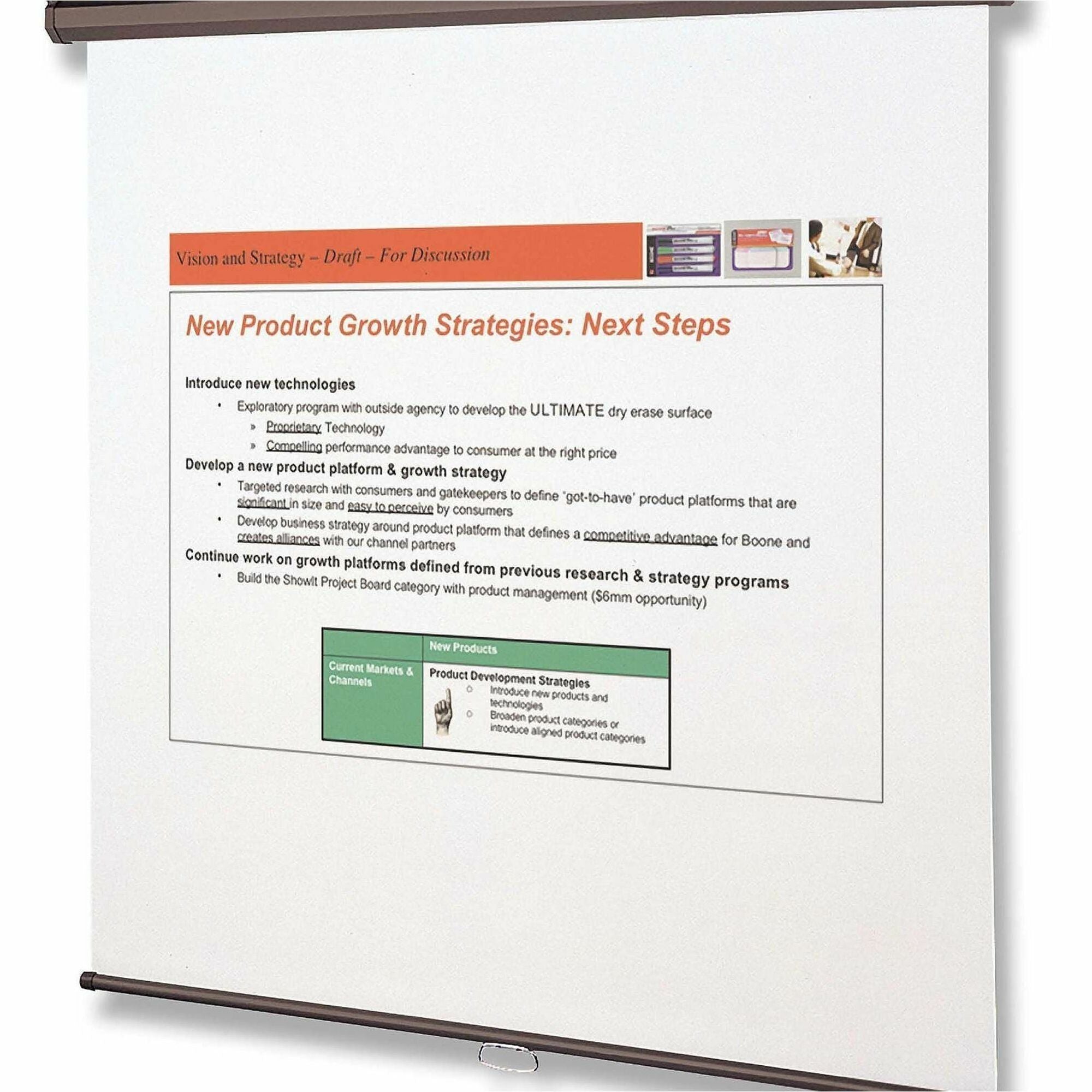 Quartet Manual Projection Screen - 1:1 - Matte White - 70" Height x 70" Width - Wall Mount, Ceiling Mount