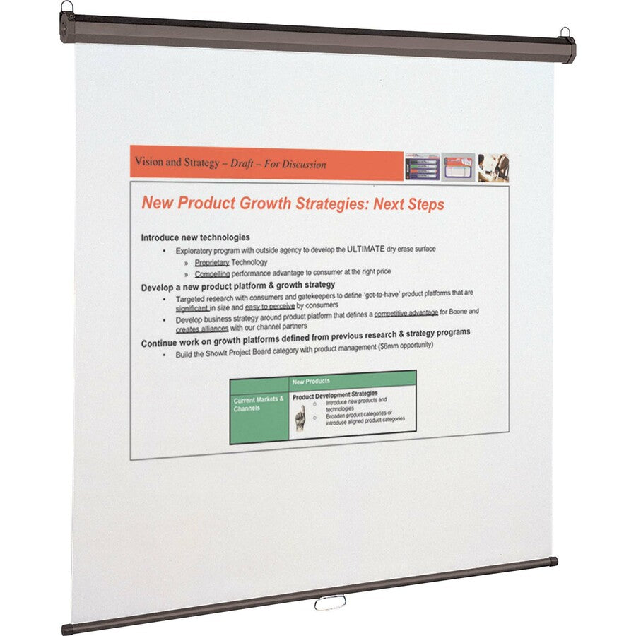 Quartet Manual Projection Screen - 1:1 - Matte White - 96" Height x 96" Width - Wall Mount, Ceiling Mount