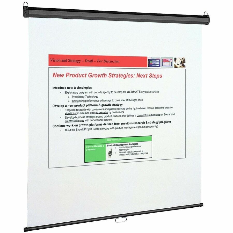 Quartet Manual Projection Screen - 1:1 - Matte White - 96" Height x 96" Width - Wall Mount, Ceiling Mount