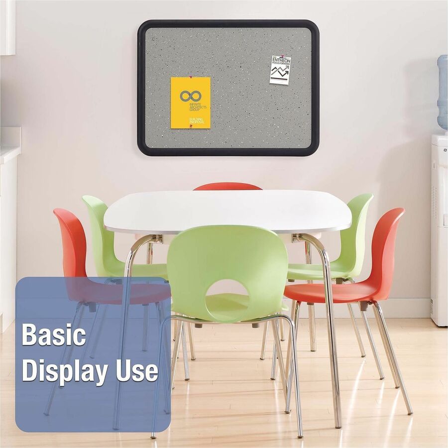 Quartet Contour Bulletin Board - 24" Board Height x 36" Board Width - Faux Granite Surface - Self-healing, Durable - Black Frame - 1 Each