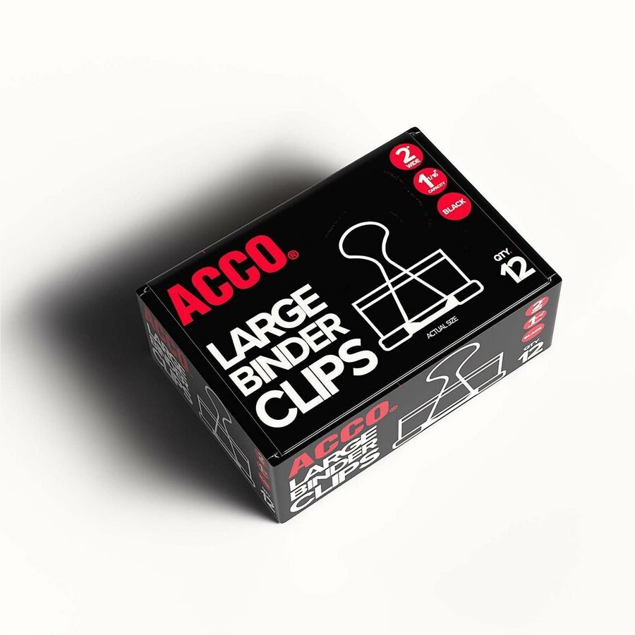Large - 2" Width - 1.06" Size Capacity - Reusable - Black - Plastic - 1 Dozen