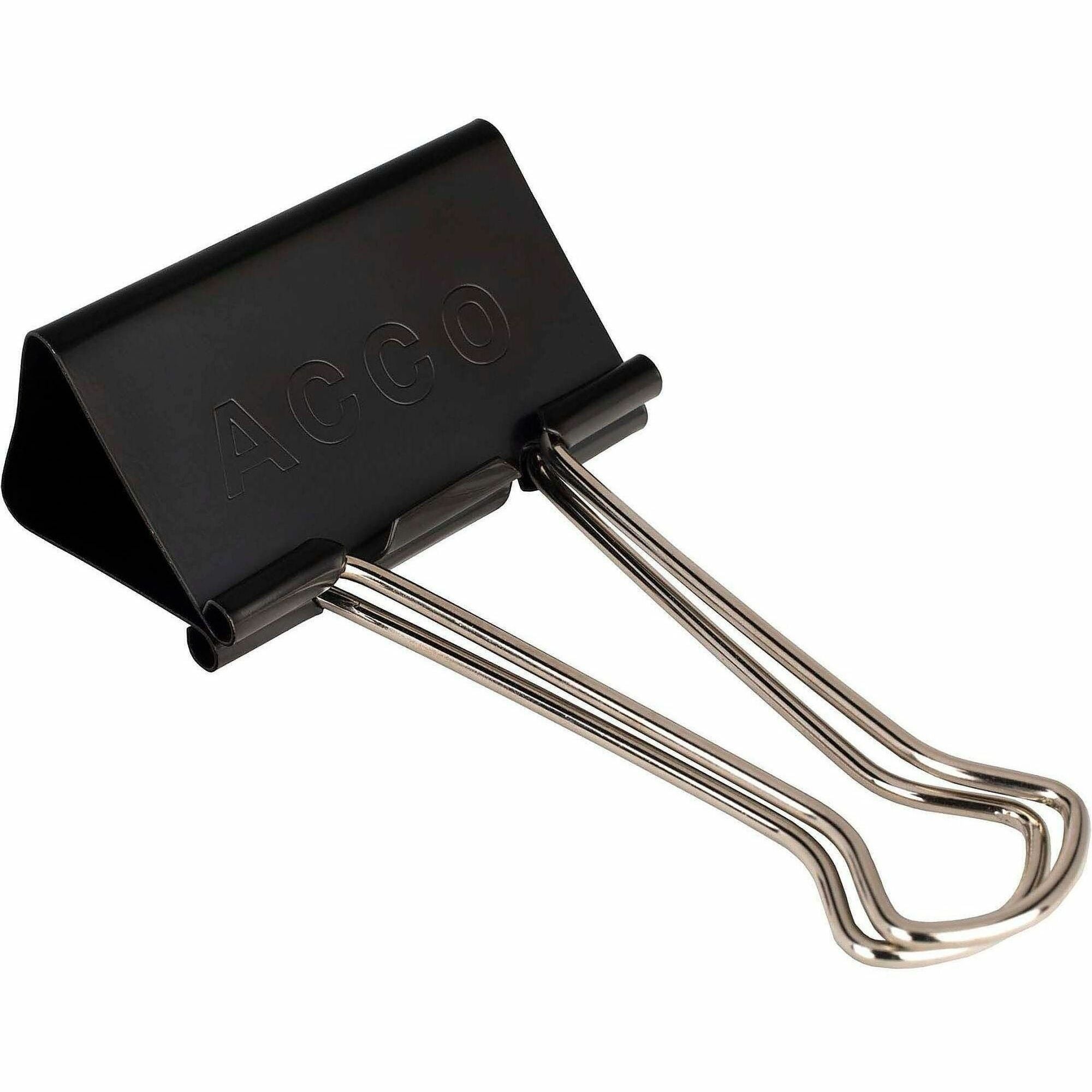 Large - 2" Width - 1.06" Size Capacity - Reusable - Black - Plastic - 1 Dozen