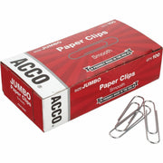 Jumbo - 2" Length x 0.5" Width - 20 Sheet Capacity - Galvanized, Corrosion Resistant - Silver - Metal, Zinc Plated - 100/Box - 10 / Pack