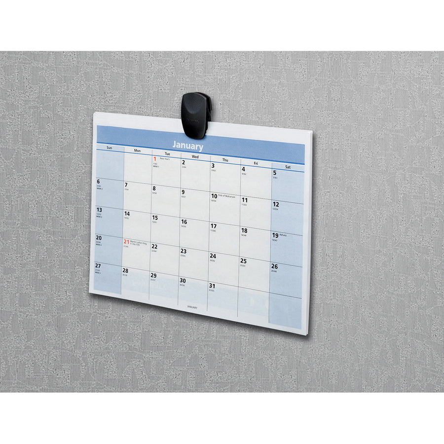 1.3" Width - 40 Sheet Capacity - for Memo, Notes, List - Repositionable, Tackable - Dark Graphite - Plastic - 4 / Pack