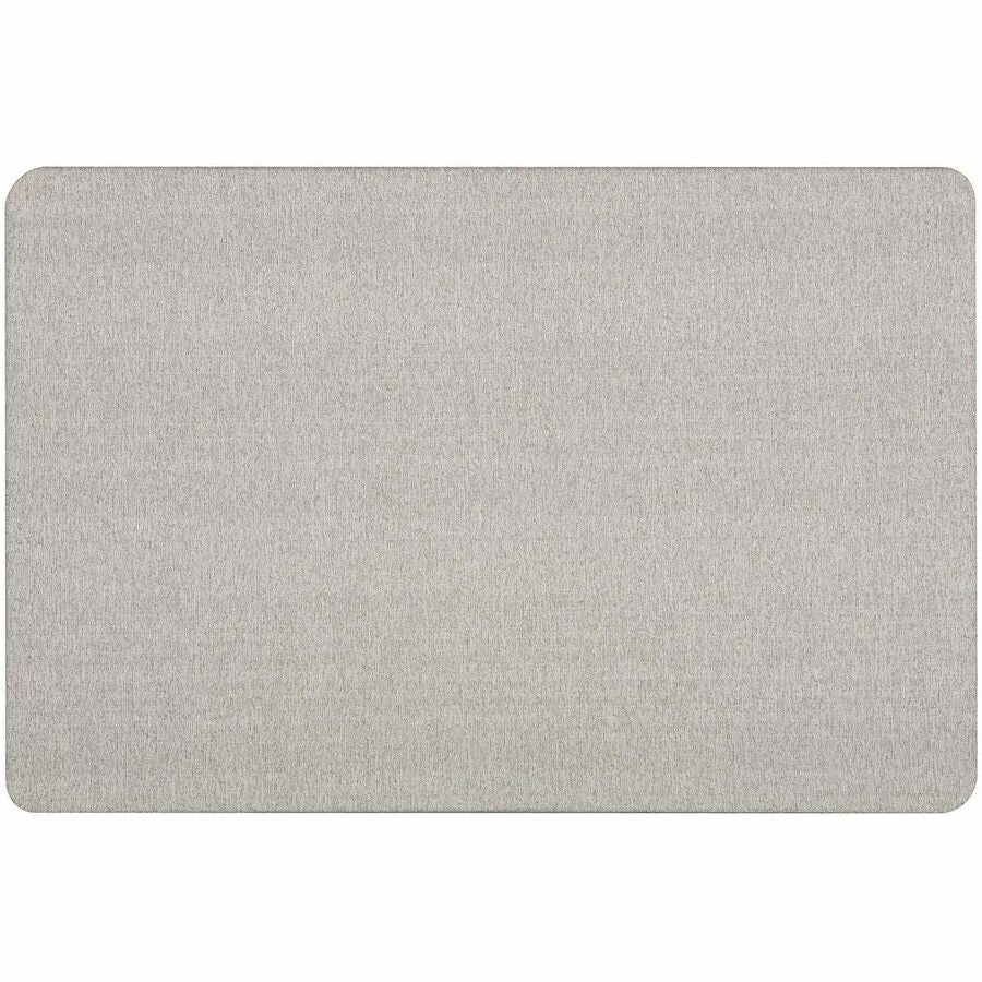 Quartet Oval Office Bulletin Board - 24" Board Height x 36" Board Width - Gray Fabric Surface - Frameless, Flexible - Gray Frame - 1 Each
