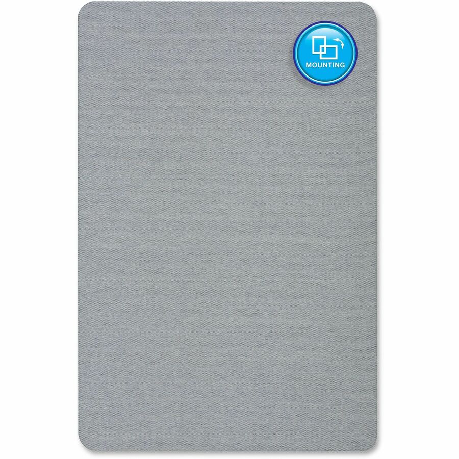 Quartet Oval Office Bulletin Board - 36" Board Height x 48" Board Width - Light Blue Fabric Surface - Frameless, Flexible - 1 Each