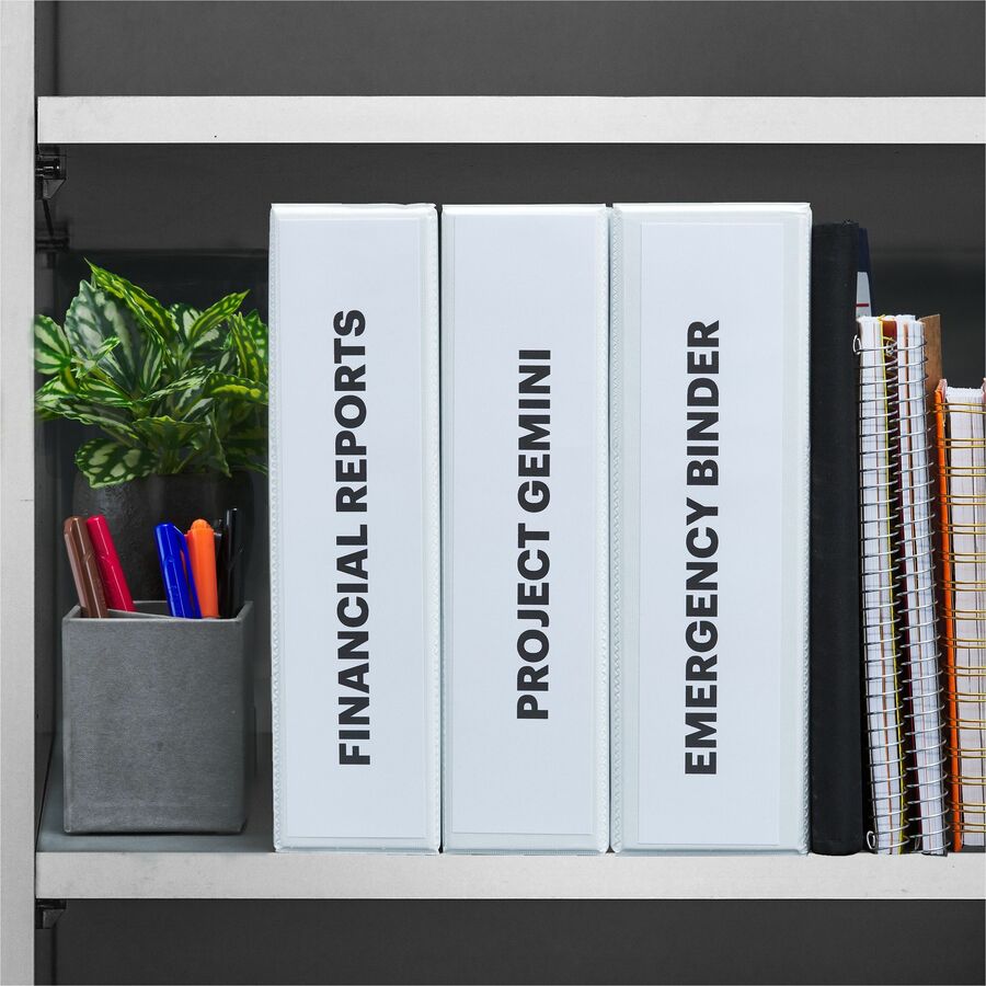 3.5" Width - 15 Capacity - For 3" Sheet - 3 x Rings - Ring Binder - Bright White - Card Stock