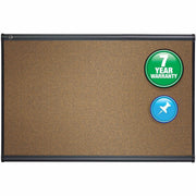 Quartet Prestige Bulletin Board - 24" Board Height x 36" Board Width - Brown Cork Surface - Self-healing, Durable - Graphite Frame - 1 Each