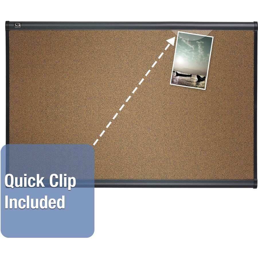 Quartet Prestige Bulletin Board - 48" Board Height x 72" Board Width - Brown Cork Surface - Self-healing, Durable - Graphite Frame - 1 Each