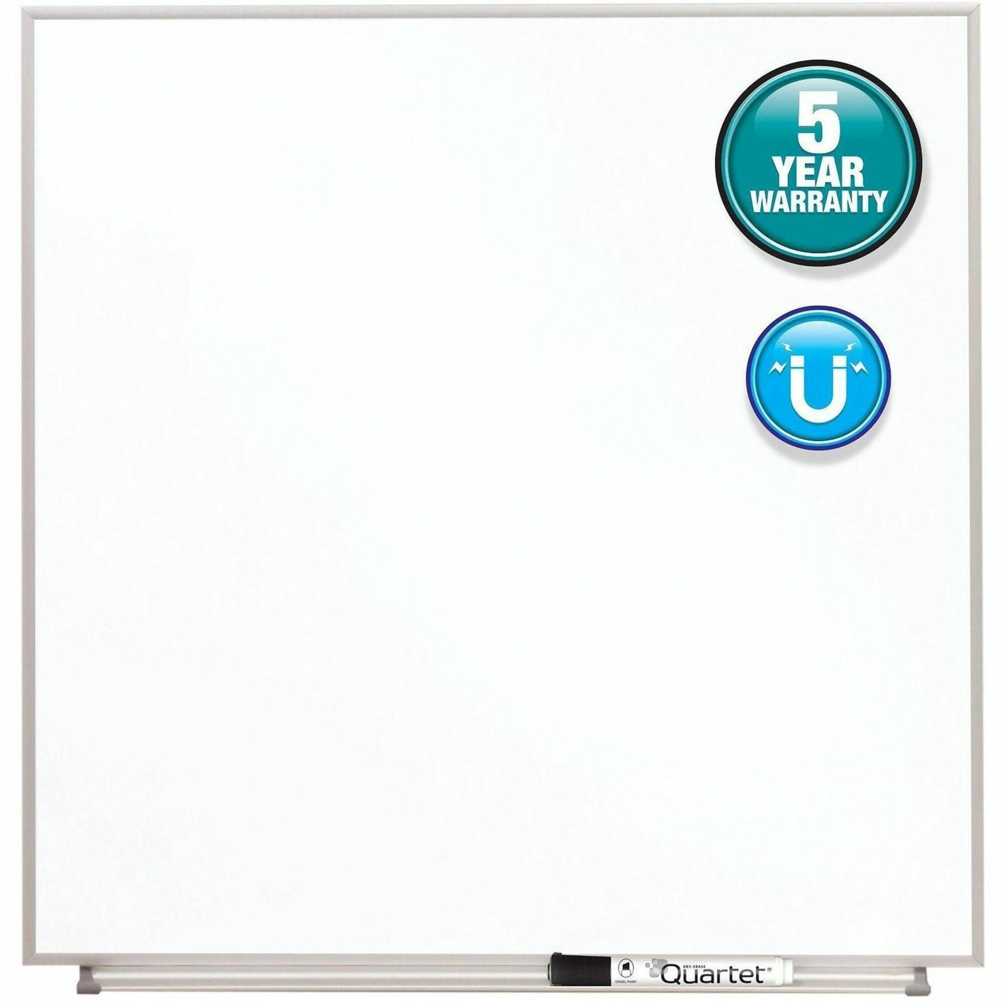 23" Board Height x 23" Board Width - White Natural Cork Surface - Magnetic, Durable - Silver Aluminum Frame - 1 / Each