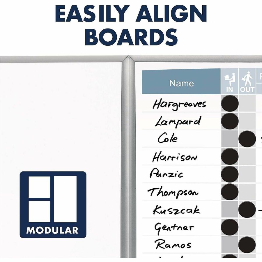Quartet Matrix Whiteboard - 31" Board Height x 48" Board Width - White Surface - Magnetic, Durable - Silver Aluminum Frame - 1 Each