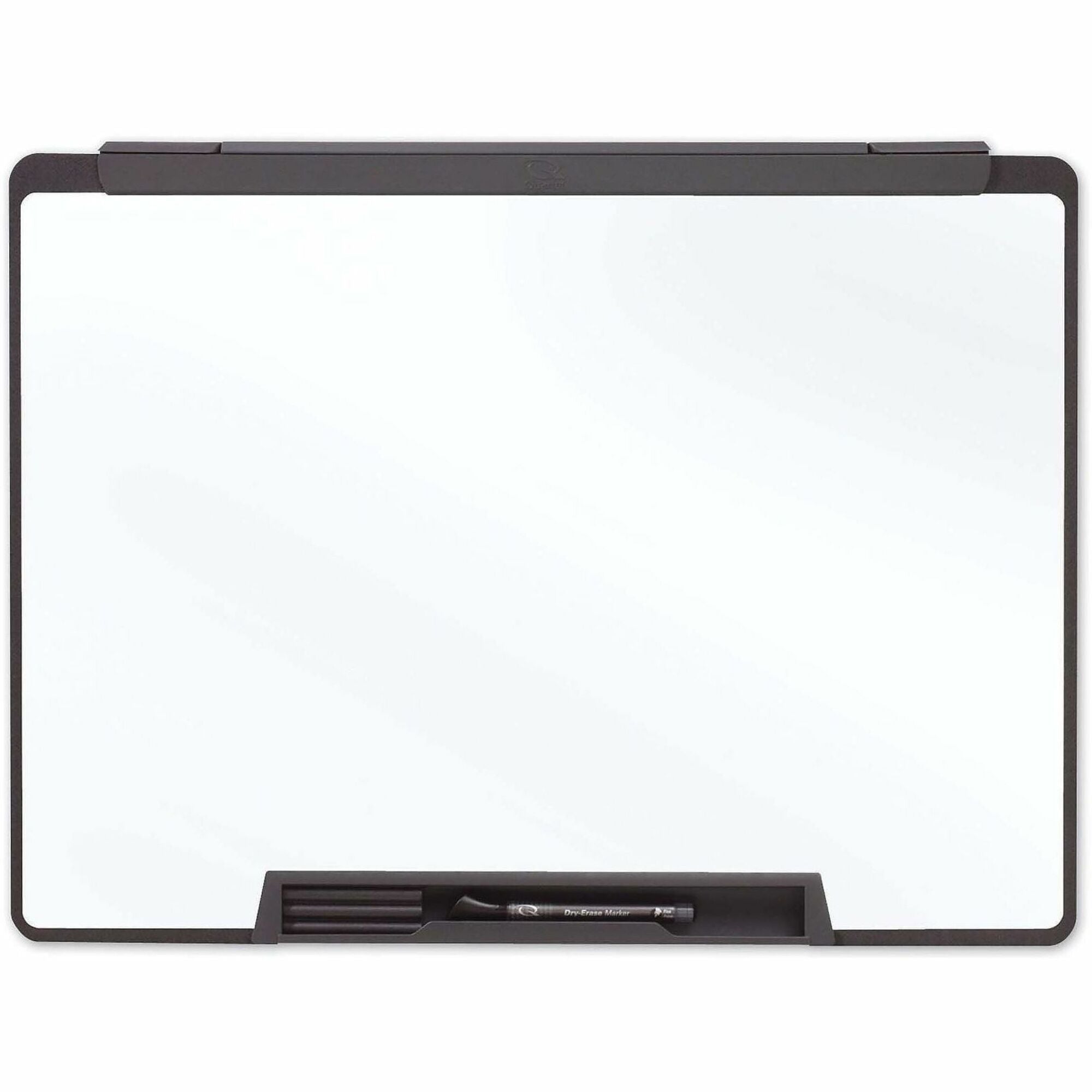 Quartet Motion Cubicle Whiteboard - 36" (3 ft) Width x 24" (2 ft) Height - White Melamine Surface - Black Plastic Frame - 1 Each