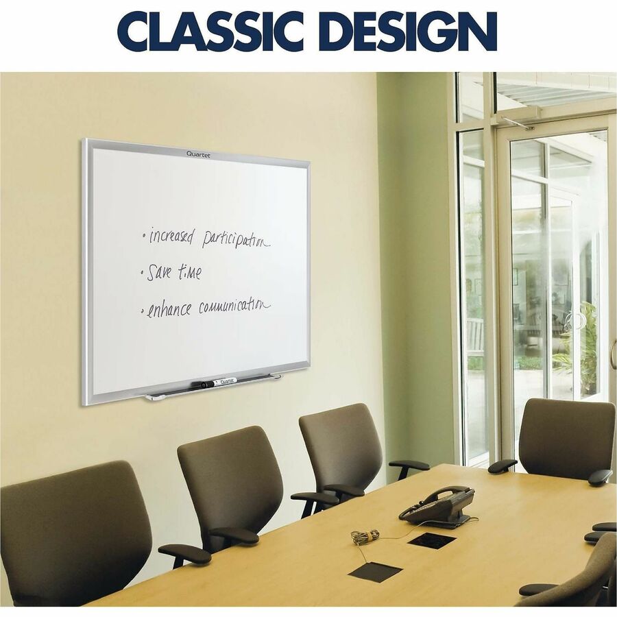 Quartet Classic Whiteboard - 24" (2 ft) Width x 18" (1.5 ft) Height - White Melamine Surface - Silver Aluminum Frame - Horizontal/Vertical - Durable, Smooth Surface, Flexible - 1 Each