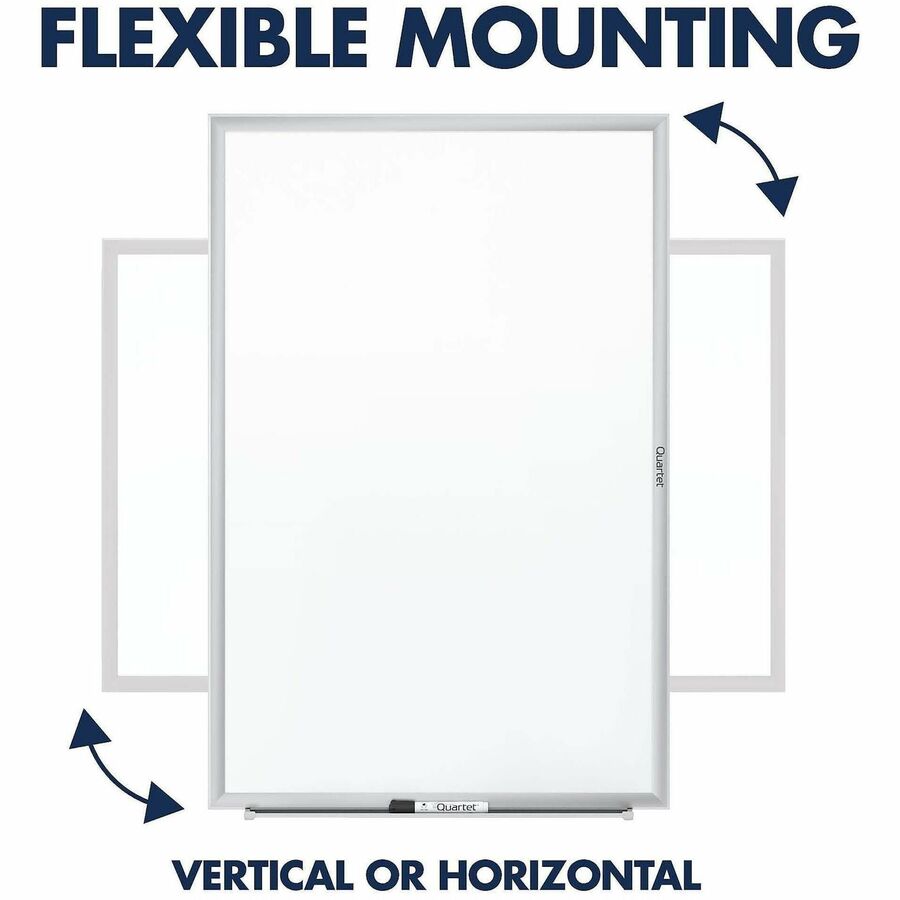 Quartet Classic Whiteboard - 24" (2 ft) Width x 18" (1.5 ft) Height - White Melamine Surface - Silver Aluminum Frame - Horizontal/Vertical - Durable, Smooth Surface, Flexible - 1 Each