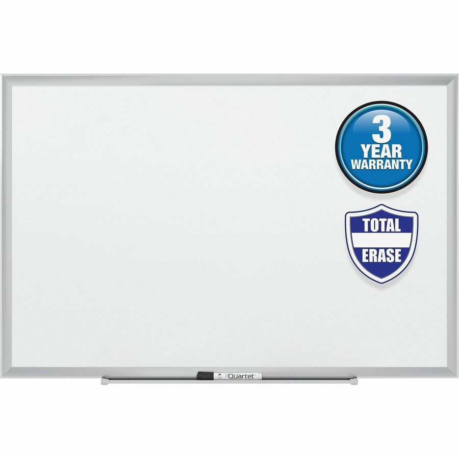 Quartet Classic Whiteboard - 36" (3 ft) Width x 24" (2 ft) Height - White Melamine Surface - Silver Aluminum Frame - Horizontal/Vertical - Durable, Smooth Surface, Flexible - 1 Each
