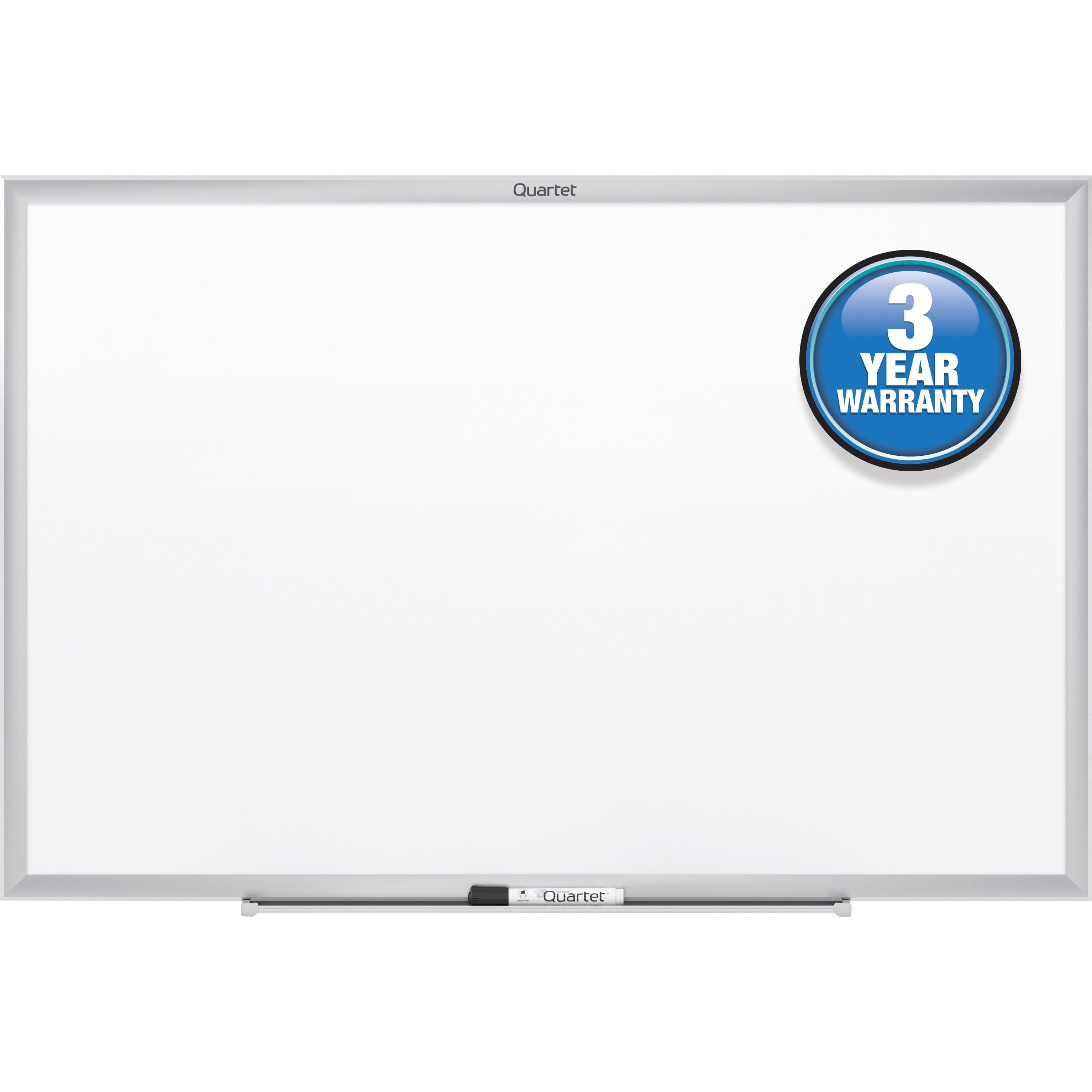 Quartet Classic Whiteboard - 72" (6 ft) Width x 48" (4 ft) Height - White Melamine Surface - Silver Aluminum Frame - Horizontal/Vertical - Durable, Smooth Surface, Flexible - 1 Each - TAA Compliant