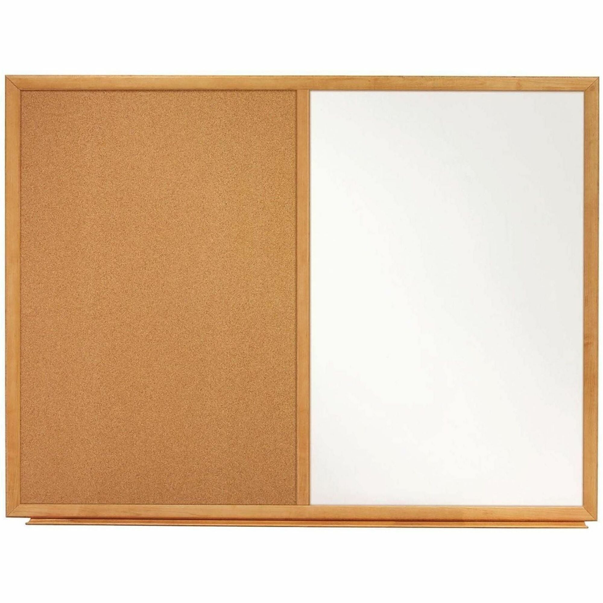 Quartet Standard Combination Whiteboard/Cork Bulletin Board - 36" (3 ft) Width x 24" (2 ft) Height - White Melamine Surface - Oak Frame - Rectangle - Horizontal/Vertical - 1 Each