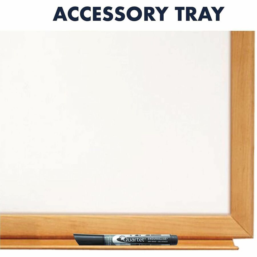 Quartet Standard Combination Whiteboard/Cork Bulletin Board - 36" (3 ft) Width x 24" (2 ft) Height - White Melamine Surface - Oak Frame - Rectangle - Horizontal/Vertical - 1 Each