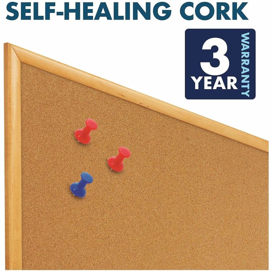 Quartet Standard Combination Whiteboard/Cork Bulletin Board - 48" (4 ft) Width x 36" (3 ft) Height - White Melamine Surface - Oak Frame - Rectangle - Horizontal/Vertical - 1 Each
