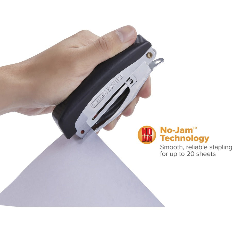 Staples Upto 20 Sheet of 20lb Paper - Holds Upto 105 Staple - Half Strip - Staple Size: 0.25" - 2.50" Throat Depth - Chrome - Metal, Rubber - 1 Each
