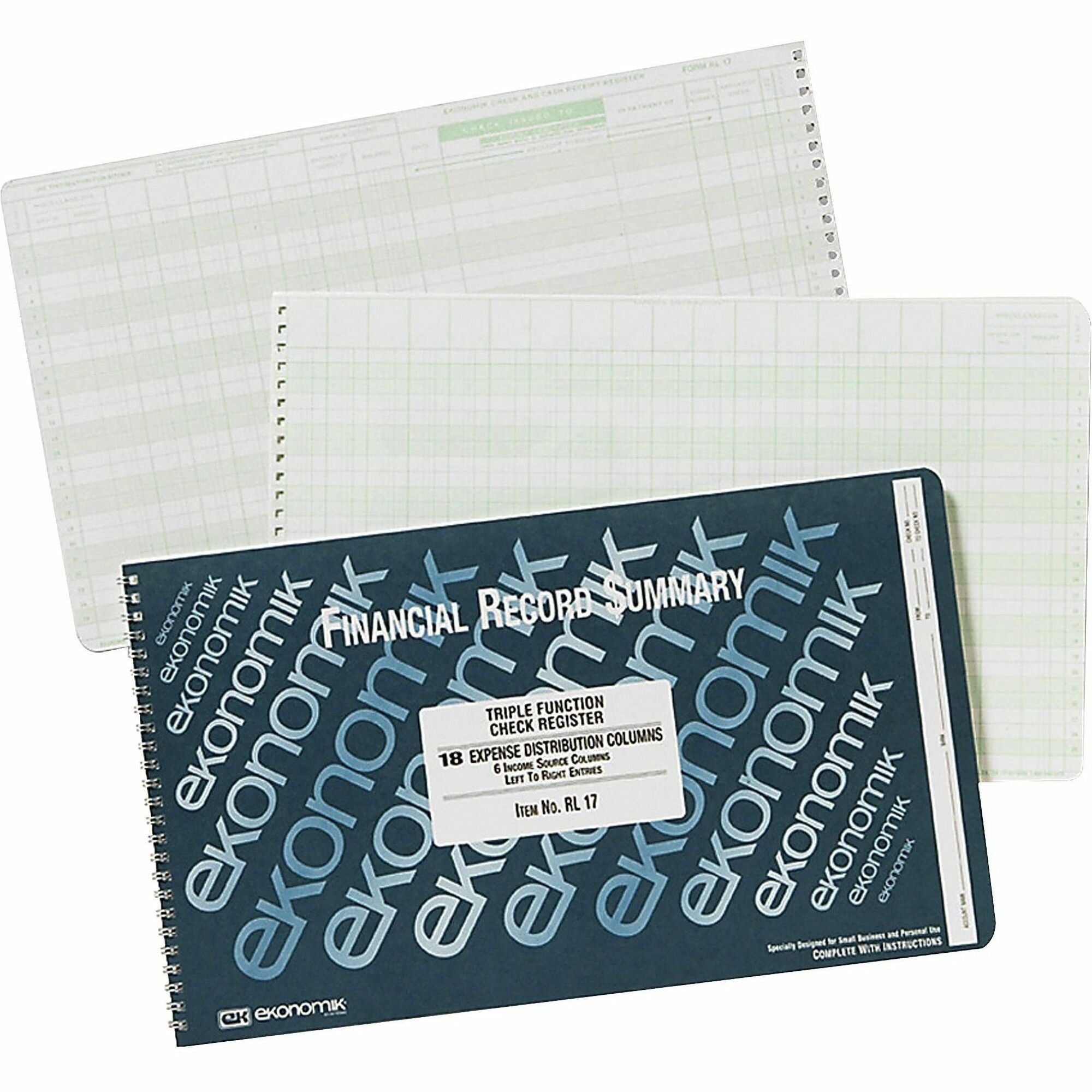 Ekonomik Standard Size Triple Function Check Registry