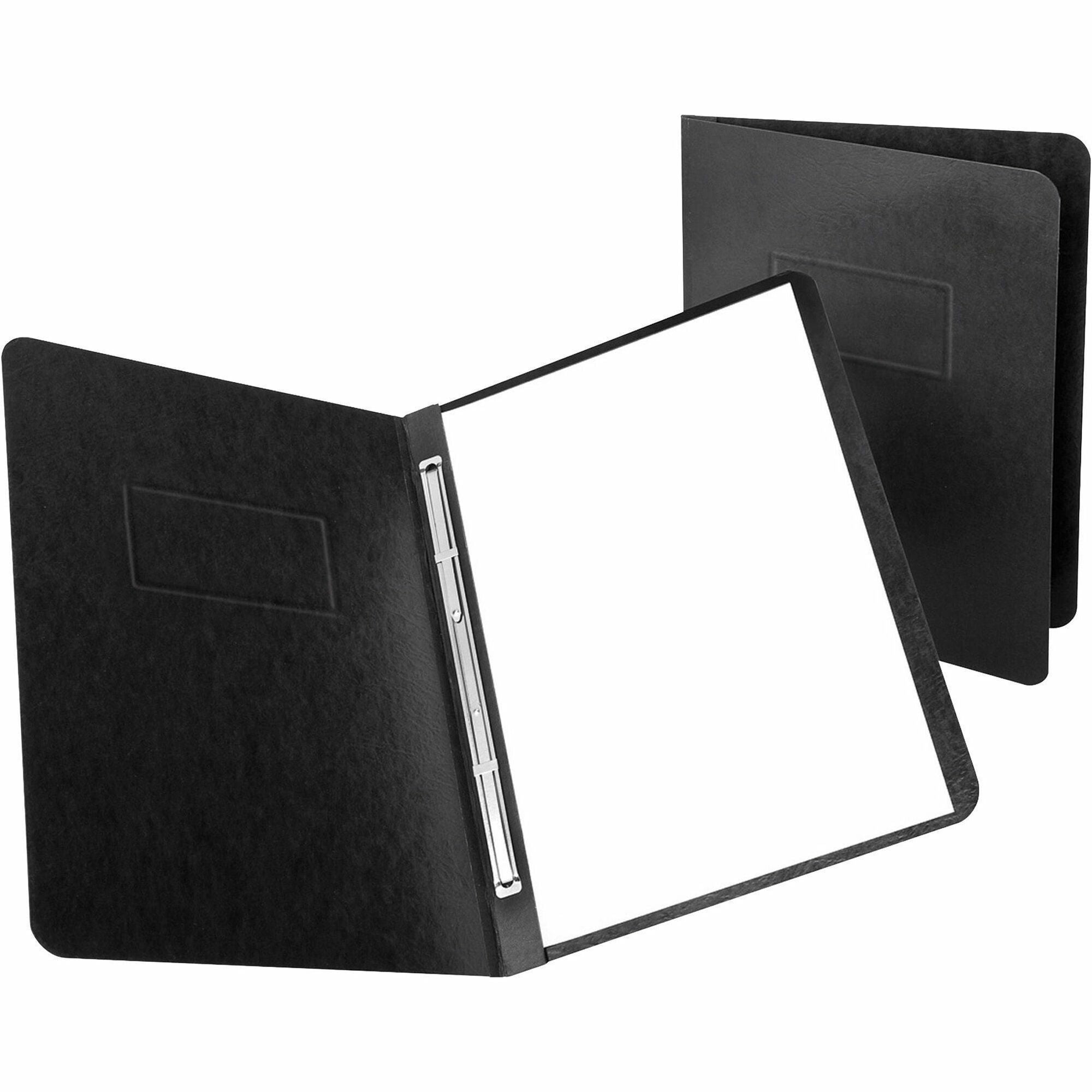 Oxford Letter Recycled Report Cover - 8 1/2" x 11" - Prong Fastener - 3" Fastener Capacity for Folder - Pressguard - Black - 65% Recycled - 1 Each