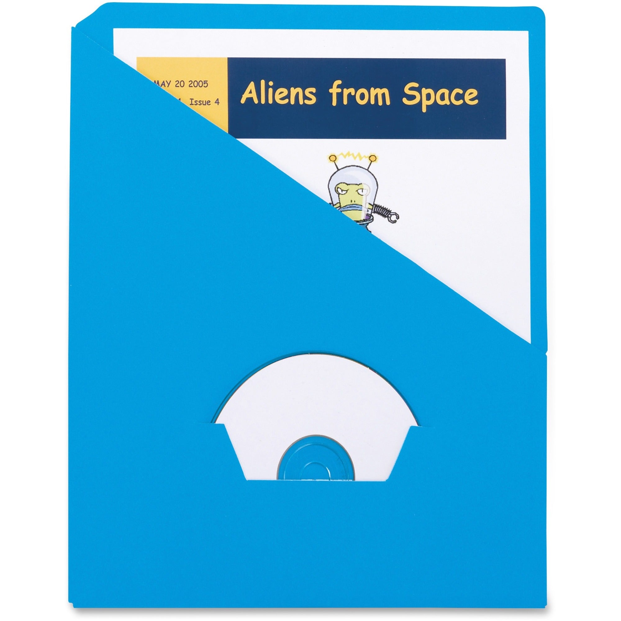 8 1/2" x 11" - 3 1/2" Expansion - 11 pt. - Blue - Tear Proof, Punched - 10% Recycled - 25 / Pack