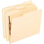 Pendaflex 1/3 Tab Cut Letter Recycled Fastener Folder - 8 1/2" x 11" - 2 Fastener(s) - 2" for Folder - Top Tab Location - Assorted Tab Position - 11 pt. - Manila - Manila - 10% Recycled - 50 / Box