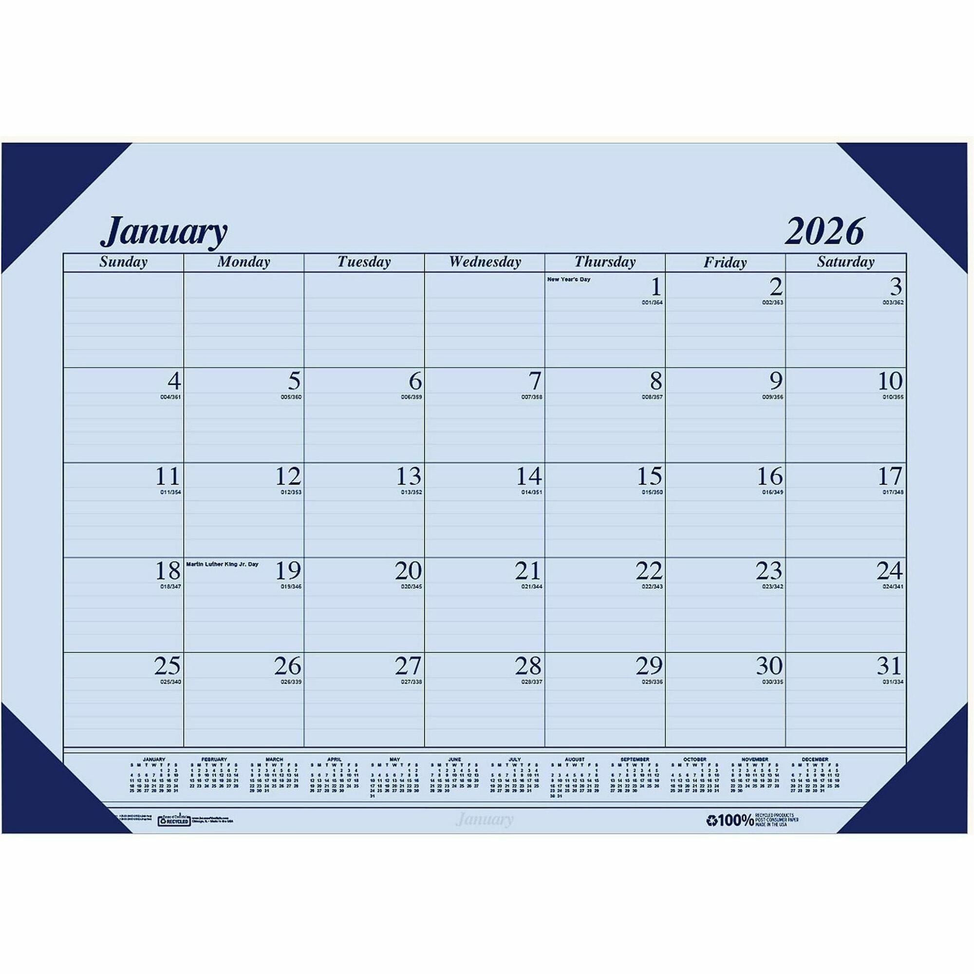 House of Doolittle Ecotones Compact Calendar Desk Pads