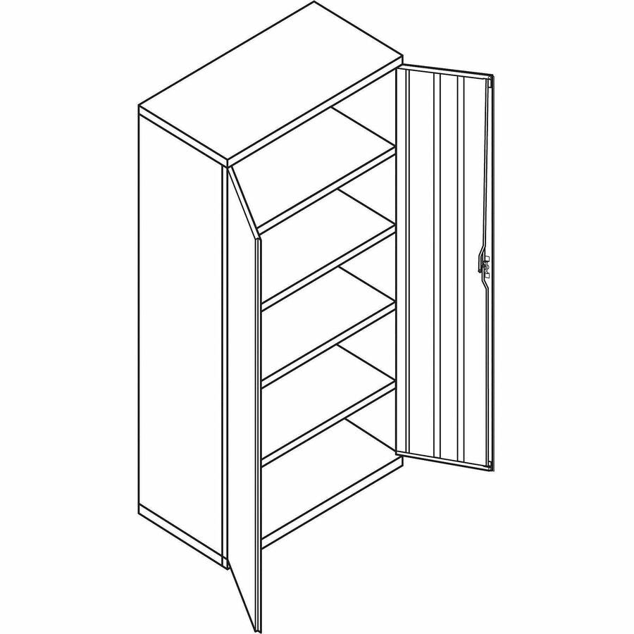 36" Width x 24" Depth x 72" Height - 5 x Shelf(ves) - 2 x Front Open Door(s) - 250 lb Load Capacity - Security Lock - Charcoal - Steel